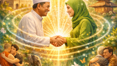 Vibrasi Kebahagiaan dalam Tradisi Saling Bersalaman di Hari Raya dan Dampaknya bagi Alam Semesta
