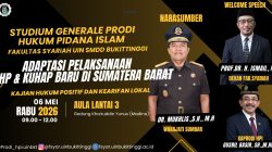 Wakil Kepala Kejati Sumbar  Dr. Mukhlis Hadir Sebagai Narasumber Studium Generale UIN Bukittinggi