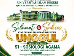 Prodi S1 SA FUAD UIN Bukittinggi meraih peringkat Akreditasi Unggul