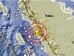 Gempa Tektonik M4,5 Guncang Padangpariaman, Tidak Berpotensi Tsunami